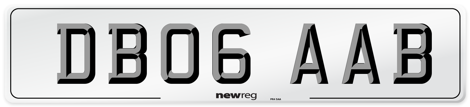 DB06 AAB Number Plate from New Reg
